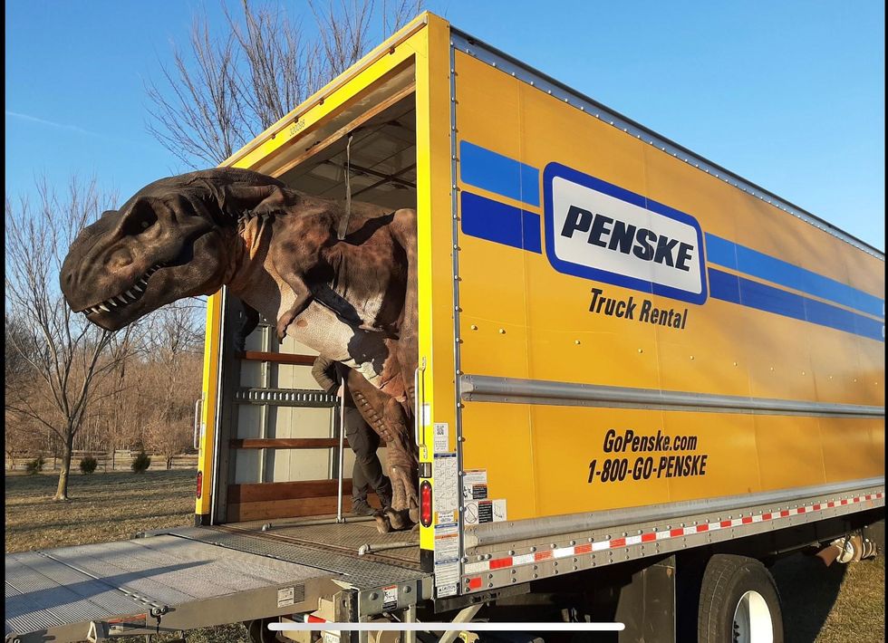 Penske Rental Truck Provides Dino-Mite Ride for Regina the T-Rex