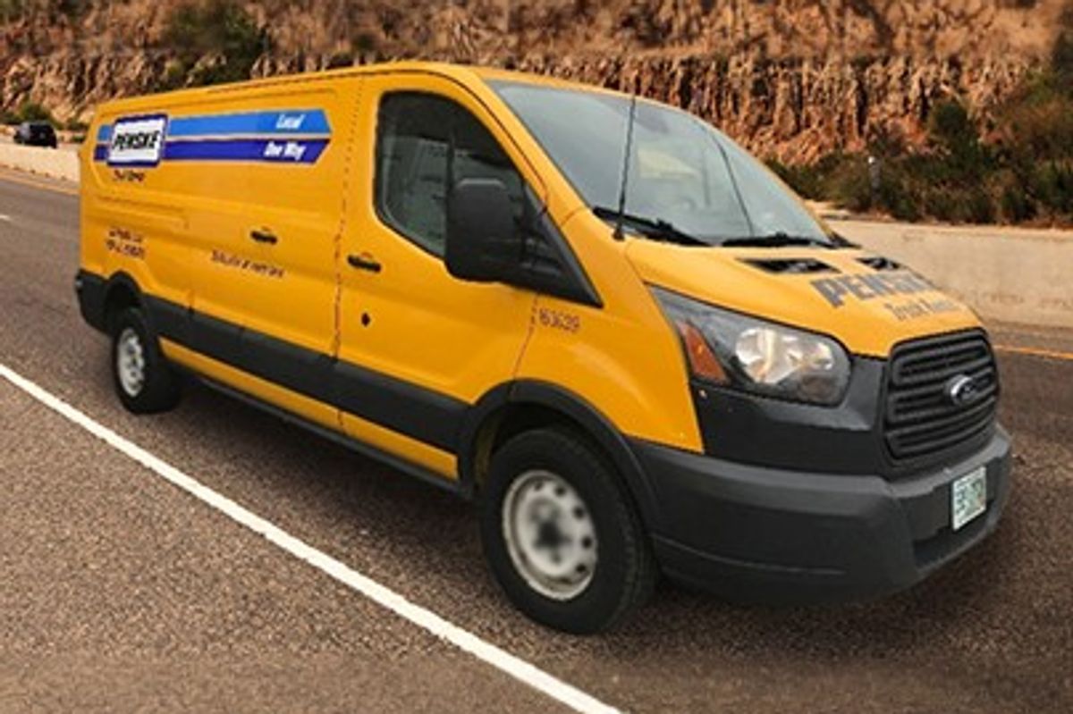 Penske cargo van on a highway