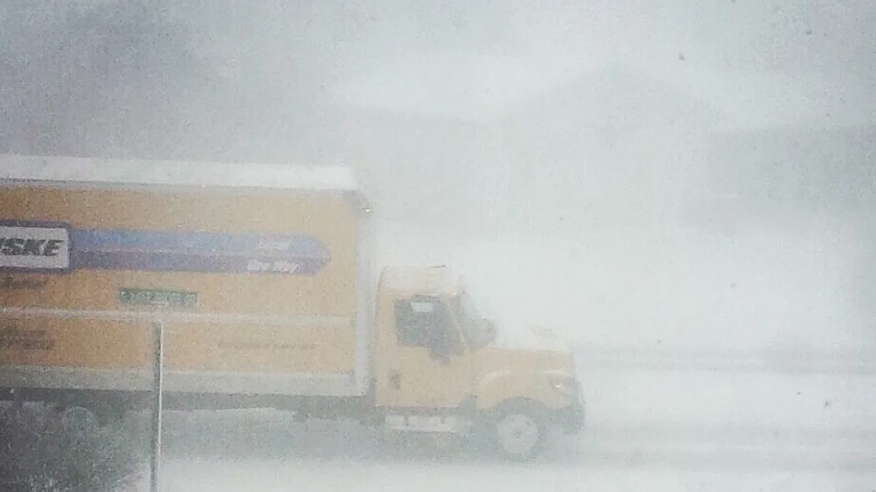 Penske truck in snow