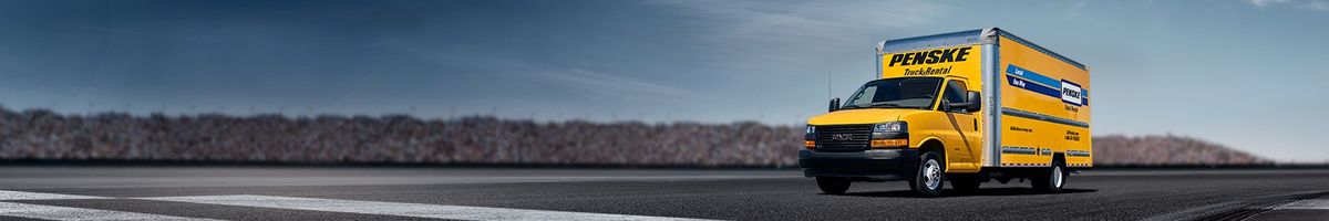 Penske truck on a Nascar track