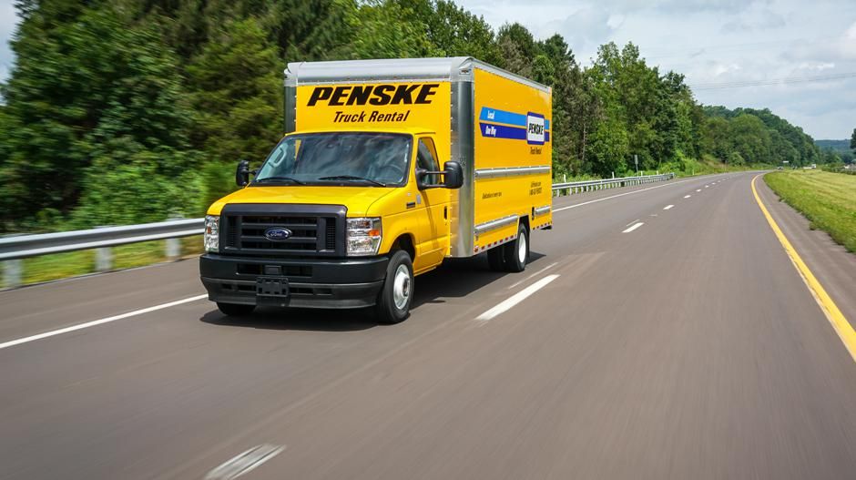 Penske truck on road