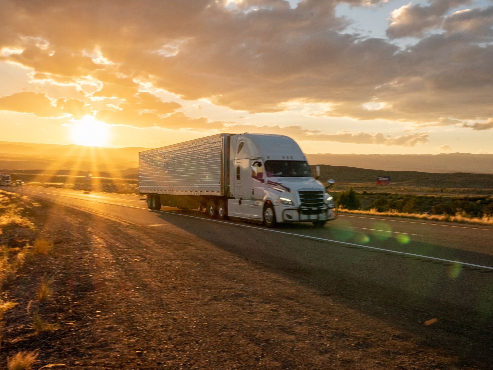 Truck on a sunny highway