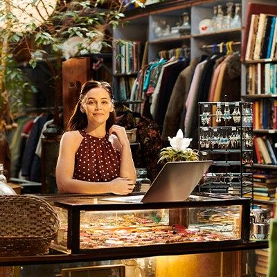 Woman at retail store