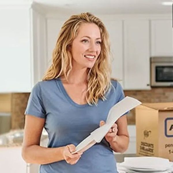 Woman packing to move